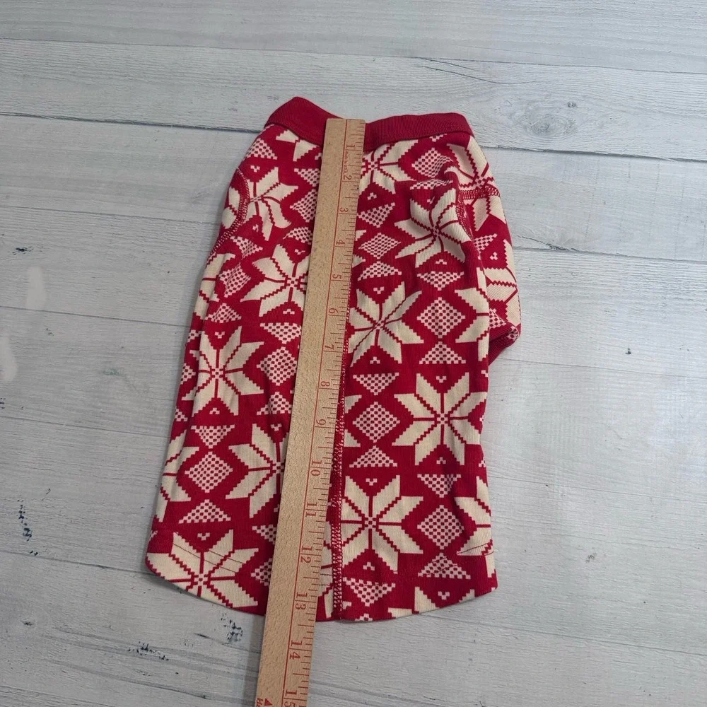 Hanna Andersson Ribbon Red Fairisle red pet‎  pajama size medium